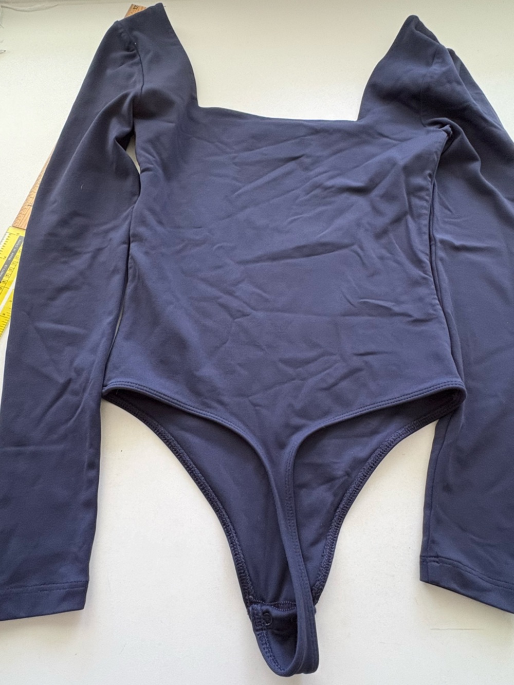 Babaton Contour Long-Sleeve navy One-Piece Bodysuit, XS
